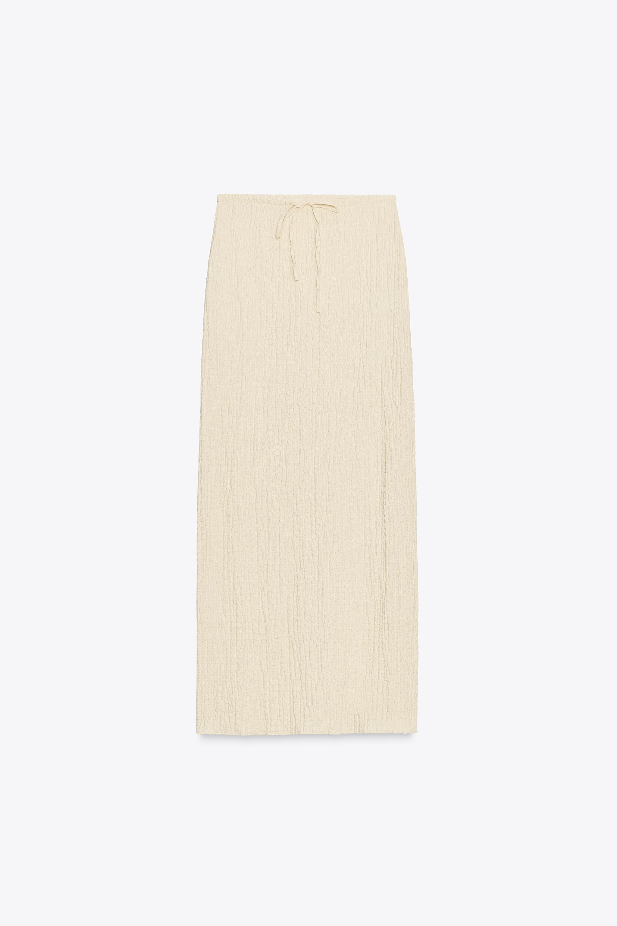 TEXTURED MIDI SKIRT